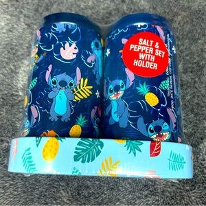 Disney Stitch Salt 🧂 & Pepper Set With Holder, New & factory Sealed